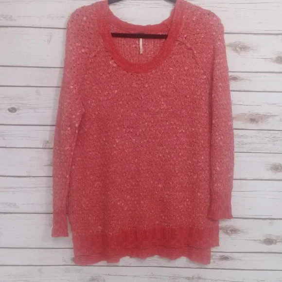 Free People Over Sized Scoop Neck Sweater Size XS - Picture 2 of 7